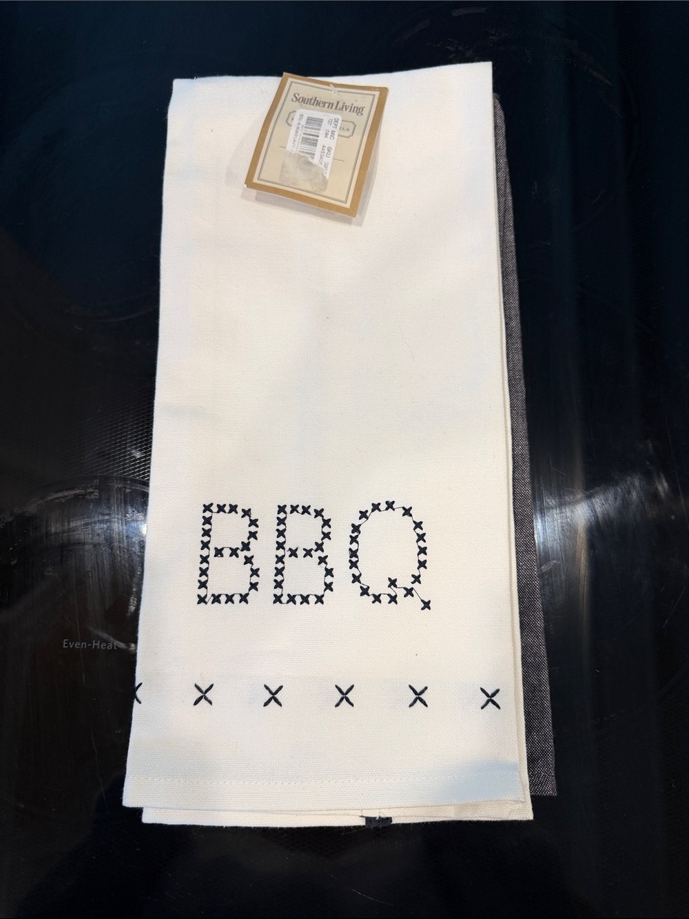 Southern Living White and Black BBQ Kitchen Towels. Set of 2